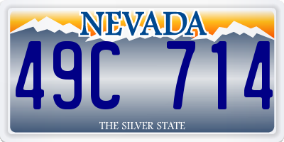 NV license plate 49C714