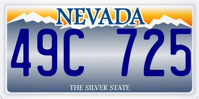 NV license plate 49C725