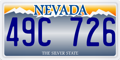 NV license plate 49C726