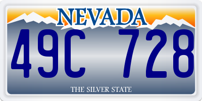 NV license plate 49C728