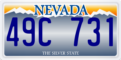 NV license plate 49C731
