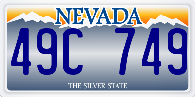 NV license plate 49C749