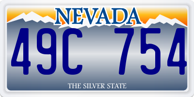 NV license plate 49C754