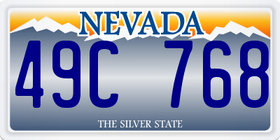 NV license plate 49C768