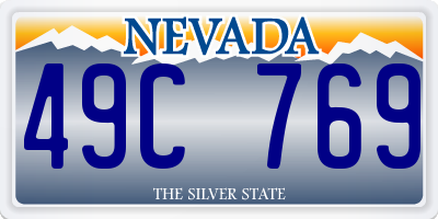 NV license plate 49C769