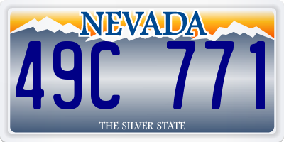 NV license plate 49C771