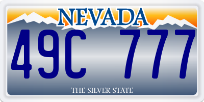 NV license plate 49C777