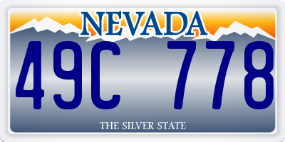 NV license plate 49C778