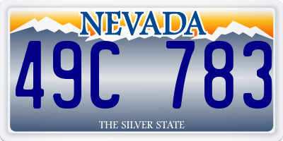 NV license plate 49C783