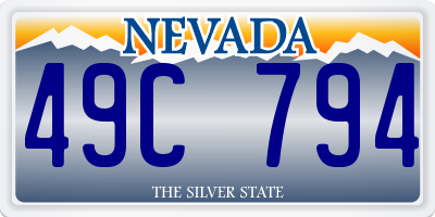 NV license plate 49C794