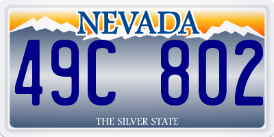 NV license plate 49C802