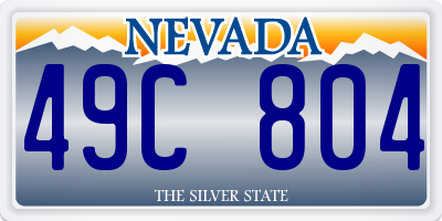 NV license plate 49C804