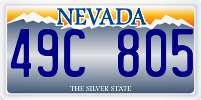 NV license plate 49C805