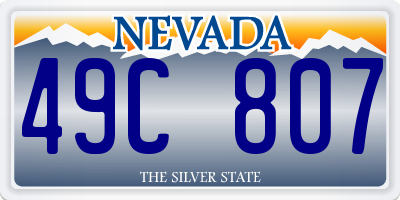 NV license plate 49C807