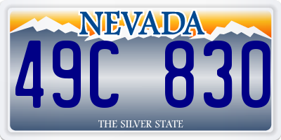 NV license plate 49C830