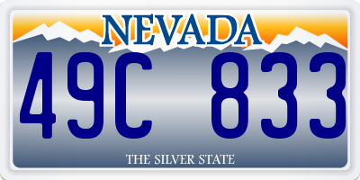 NV license plate 49C833