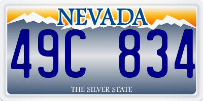 NV license plate 49C834