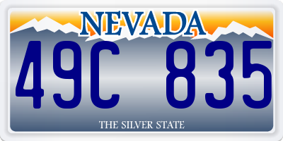 NV license plate 49C835