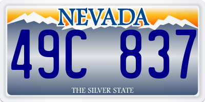 NV license plate 49C837