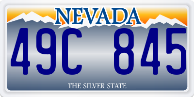 NV license plate 49C845