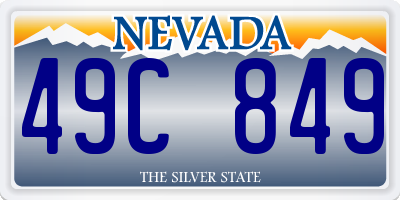 NV license plate 49C849