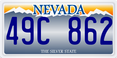 NV license plate 49C862