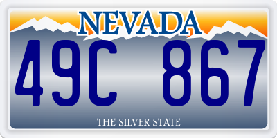 NV license plate 49C867