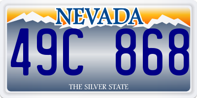 NV license plate 49C868