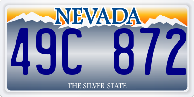 NV license plate 49C872
