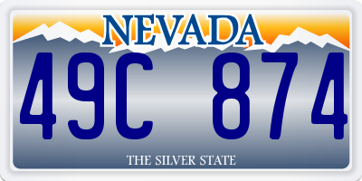 NV license plate 49C874