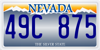 NV license plate 49C875