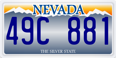 NV license plate 49C881