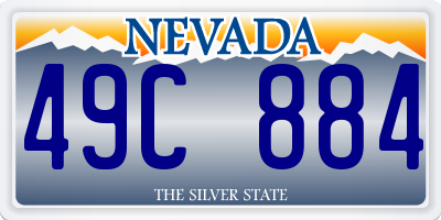 NV license plate 49C884