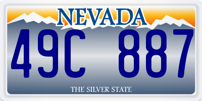 NV license plate 49C887