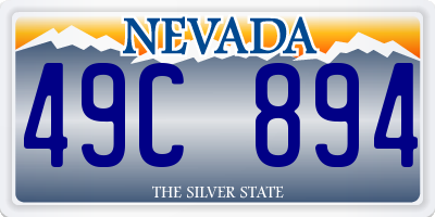 NV license plate 49C894