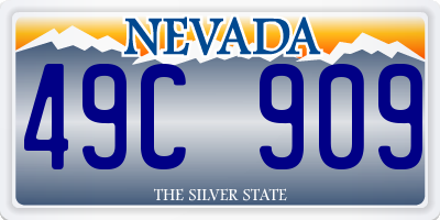 NV license plate 49C909