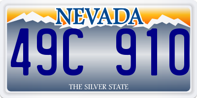 NV license plate 49C910