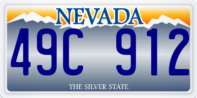 NV license plate 49C912
