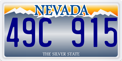 NV license plate 49C915