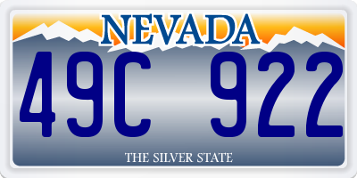 NV license plate 49C922