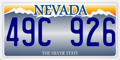 NV license plate 49C926