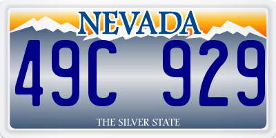 NV license plate 49C929