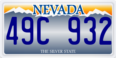 NV license plate 49C932