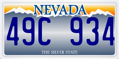 NV license plate 49C934