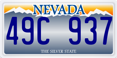 NV license plate 49C937