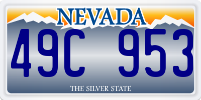 NV license plate 49C953