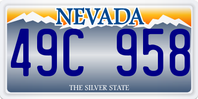 NV license plate 49C958