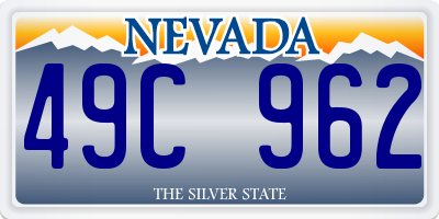 NV license plate 49C962