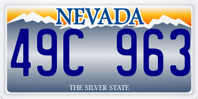 NV license plate 49C963