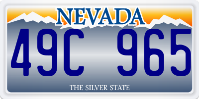 NV license plate 49C965